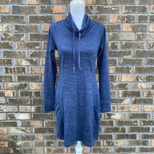 Kuhl Womens Sweater Dress Lea Mockneck Dress Small Charcoal Blue